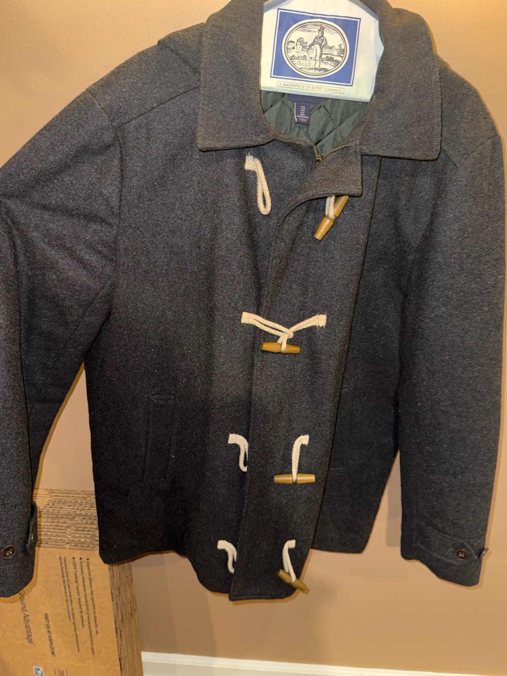 GAP Charcoal Gray Wool-Blend Toggle Peacoat (Heavy)